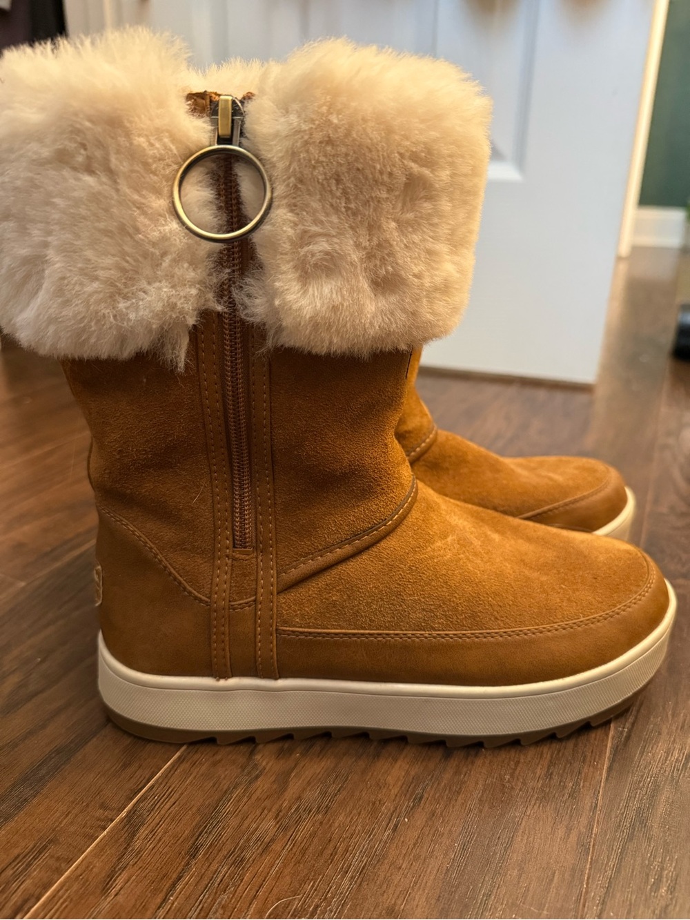 Koolaburra Camel Suede Faux-Fur Lined Waterproof Boots